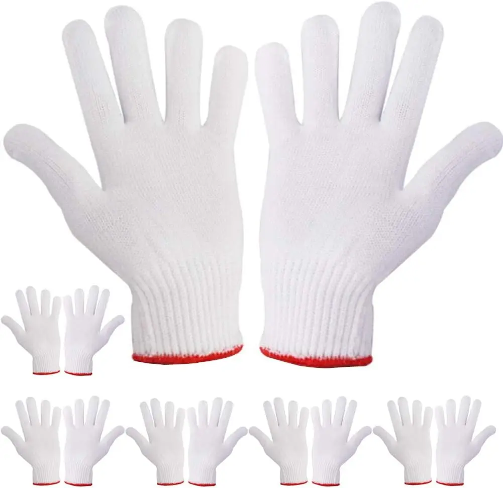 

Thick Cotton Work Gloves with Safety Grip for Men and Women, Pack of 6 Pairs