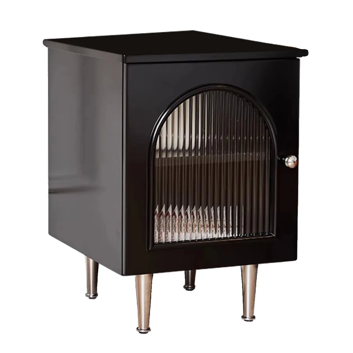 

French Retro Bedside Table Black Home Designer Small Bedside Table Arc de Triomphe Arch