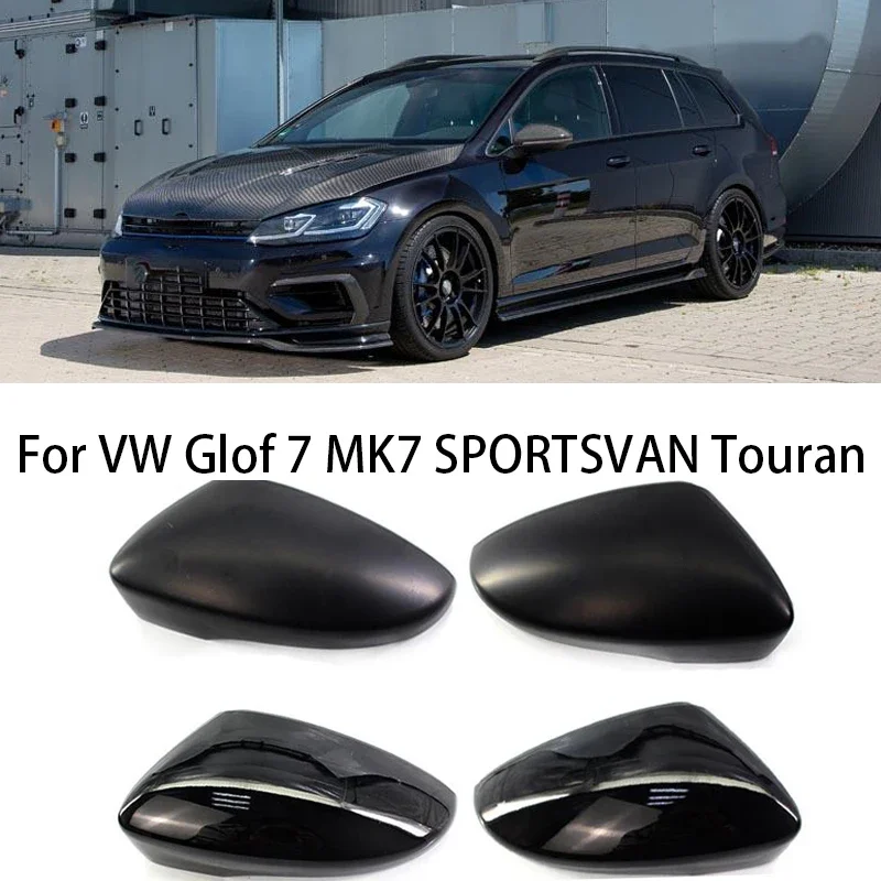 

For VW Golf MK7 7.5 GTI 7 7R 2014-2019 Exterior parts Bright Black Carbon Car Rear View Side Mirror Covers Caps