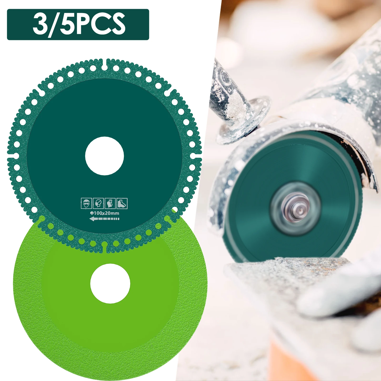 

3/5Pcs Indestructible Disc 4 Inch Ultra-Thin Glass Cutting Disc Wear Resistant Circular Saw Blade Angle Grinder Accessories for