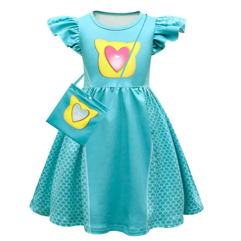 SuperKitties-vestido de verano para niñas, vestido de SuperKitties para bebés y niños, bata de princesa, vestidos de fiesta de cumpleaños para niños pequeños con bolsa