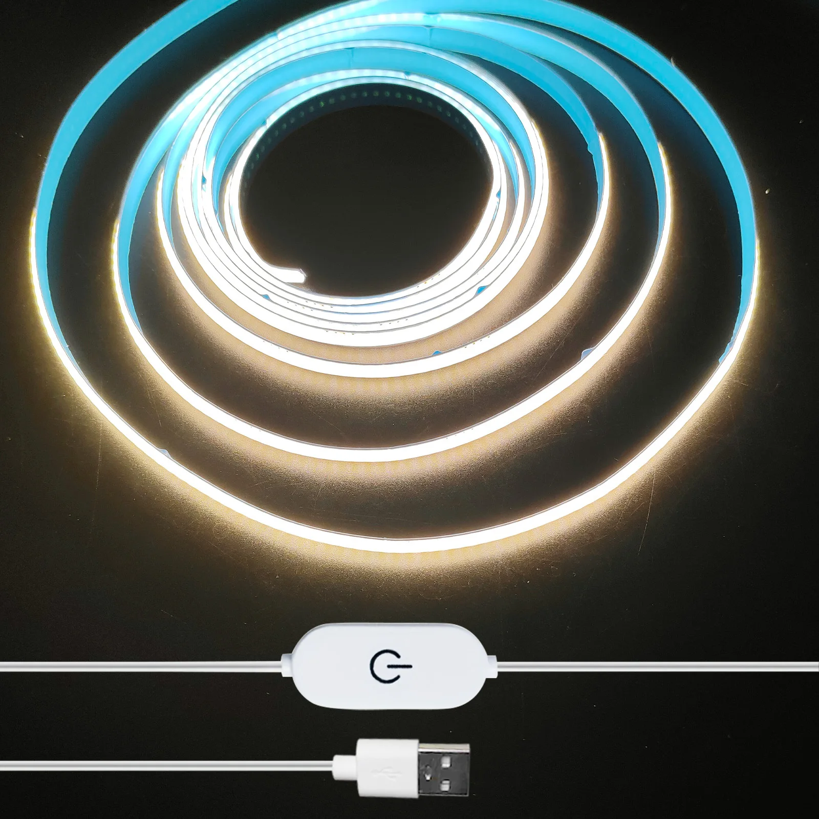 COB LED Light Strip 5V USB Linear Touch Dimmable Flexible Diode Tape Home Christmas Lights TV Mirror Backlight Room Decoration