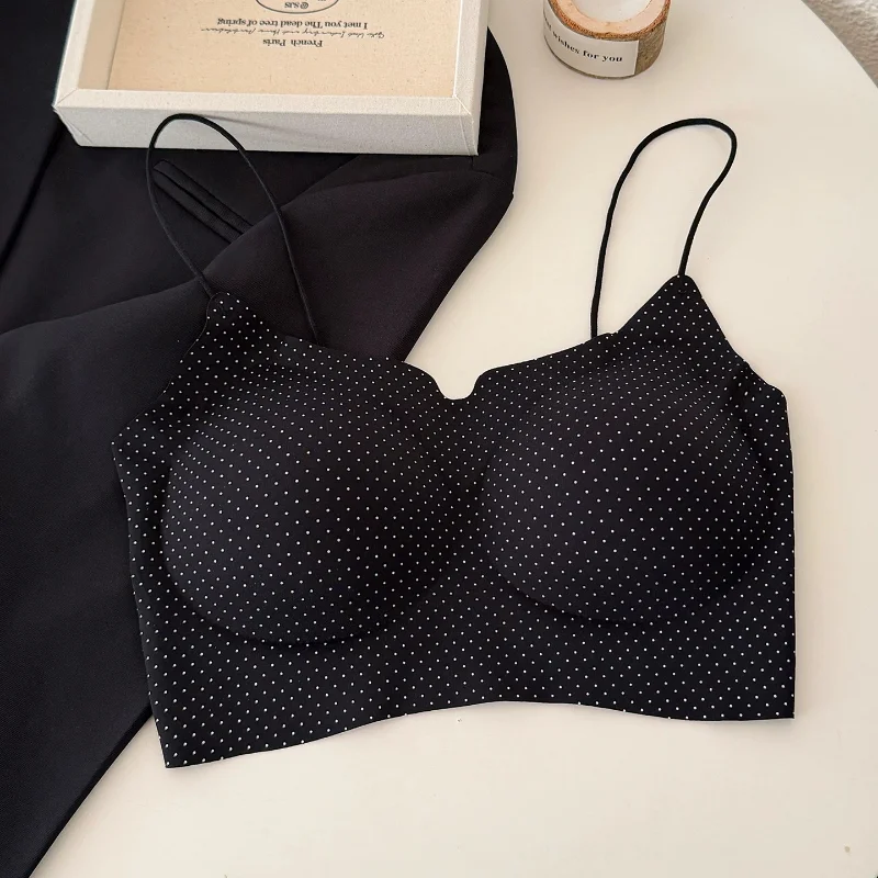 

Student Beauty Back Sling Vest Anti Light Sports Fixed Cup Shaping Seamless Bra Soft Breathable Daily Casual Comfort Underwear