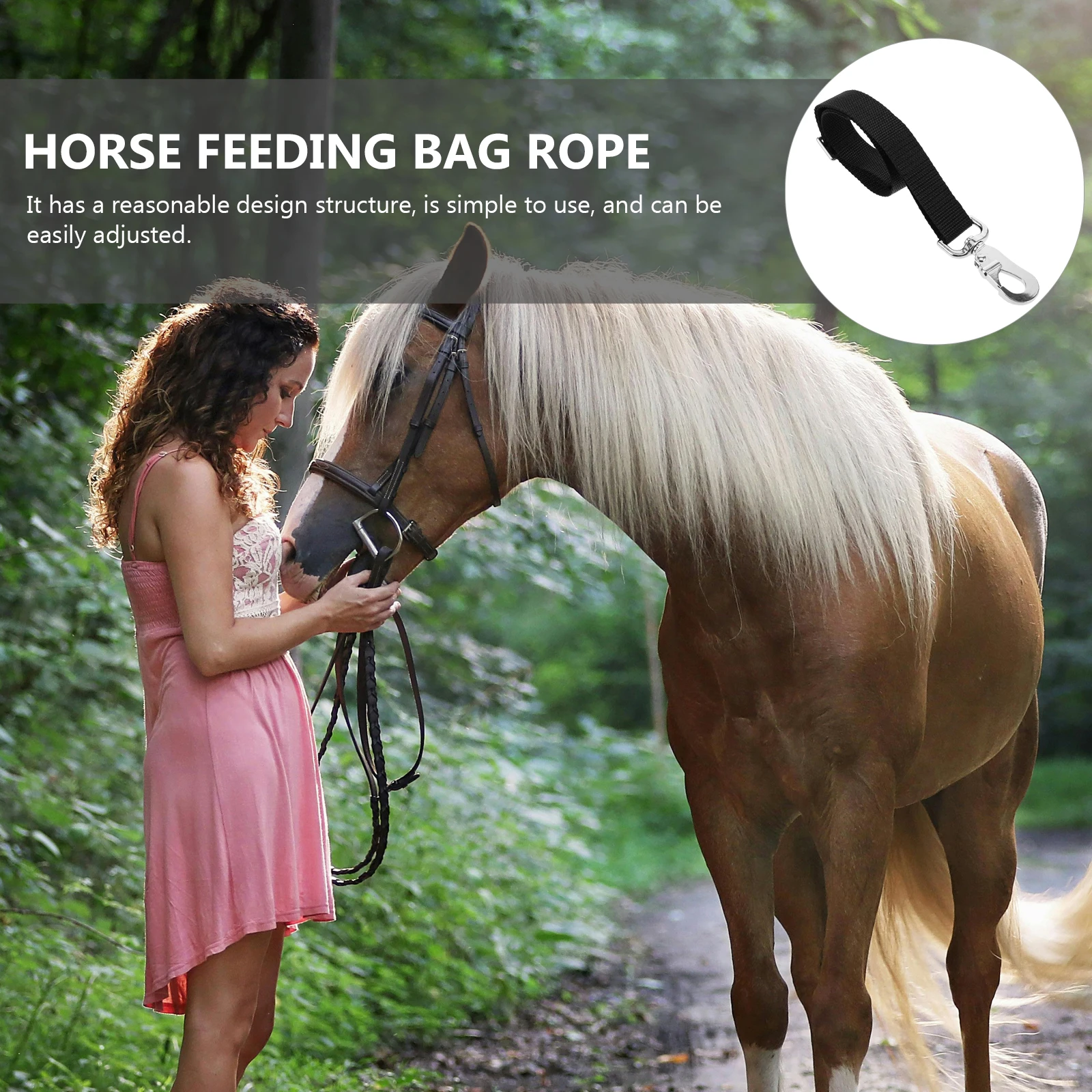 

3 Pcs Adjustable Nylon Belt Horse Bucket Straps Hay Nets Feeding Bag Rope for Stalls Water Soft Retaining