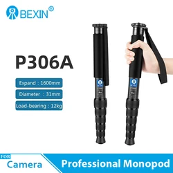BEXIN P306A Professional Monopod Camera Stand Aluminum Walking Stick Lightweight Monopod Travel Shooting for DSLR Camera Video
