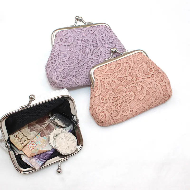 

PU Lace Coin Purse With Embossed Fashion For Women Cute Mini Coin Bag Girls Durable Storage Bag for Small Items