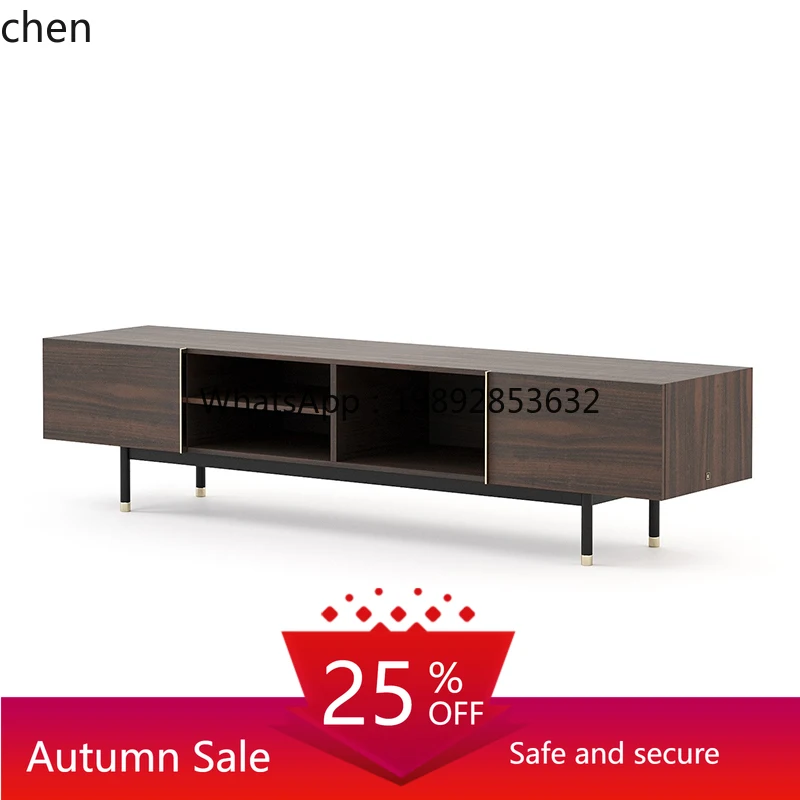 

minimalist TV cabinet light luxury living room size simple modern TV cabinet solid wood
