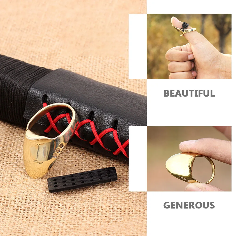 

Portable Archery Ring Brass The Wear-resistant Golden Bowstring Finger Protectors