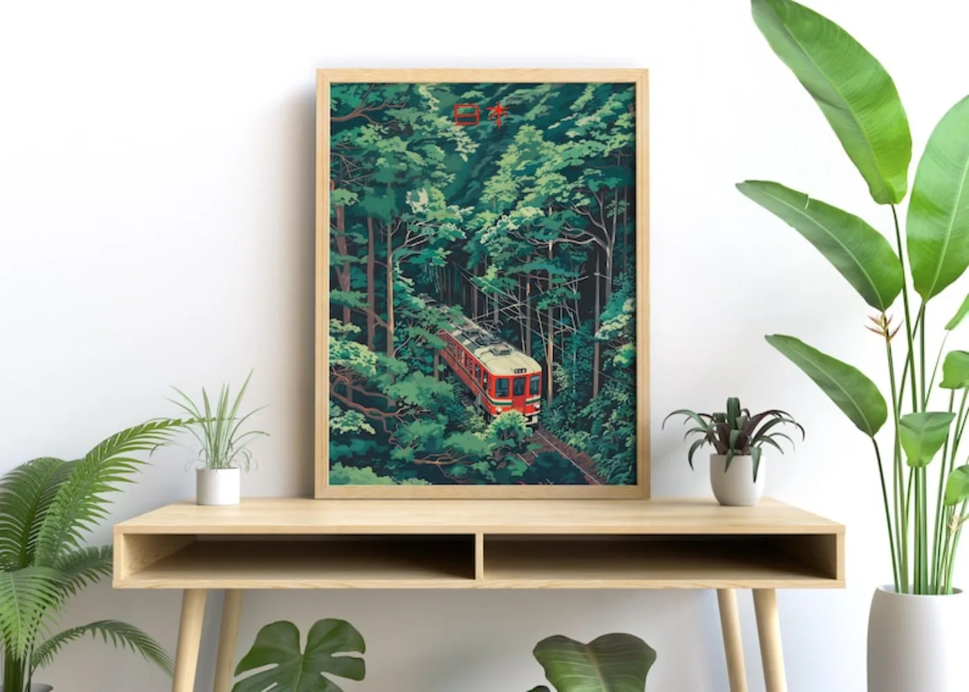 1 Stück rahmenloser Tokio-Zug, Retro-Ästhetik, nostalgischer Vintage-Druck, Kunst für Wohnzimmer, Retro-Dekor, asiatische Kunst, Geschenkidee, Dekor