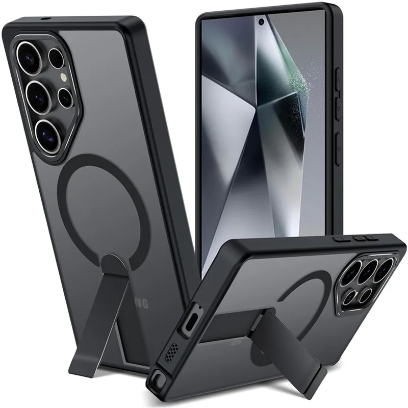 Versteckter Metallständer Magnetische Hülle für Samsung Galaxy S26 S23 Ultra S25 Fe Edge S24 Plus S25FE S24FE Magsafe Mac Safe Handyhülle