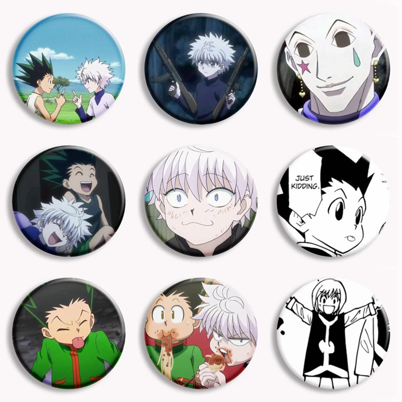 Hunter × Jäger Anime Knopf Pin Phantom Truppe Chrollo Gon Freecss und Killua Brosche Abzeichen Tasche Dekor Zubehör Freunde Geschenke