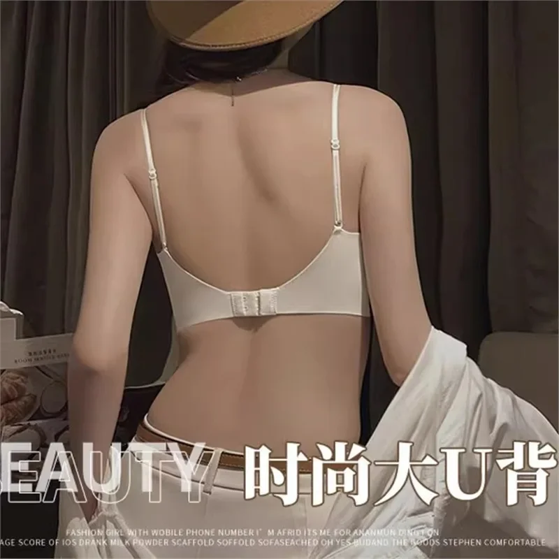 Traceless tube top anti-light underwear women's big breasts show small chest wrapping gathering suspenders beautiful back no ste