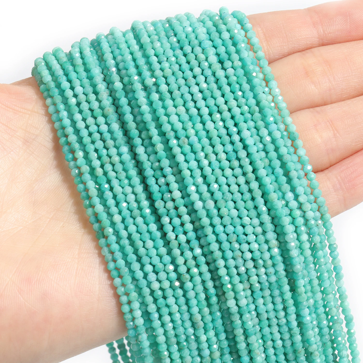 2 3 4mm 15" natürliche afrikanische Smaragdperle kleine facettierte Steine runde lose Steinperlen für DIY Armband Halskette Schmuckherstellung – Detail 17