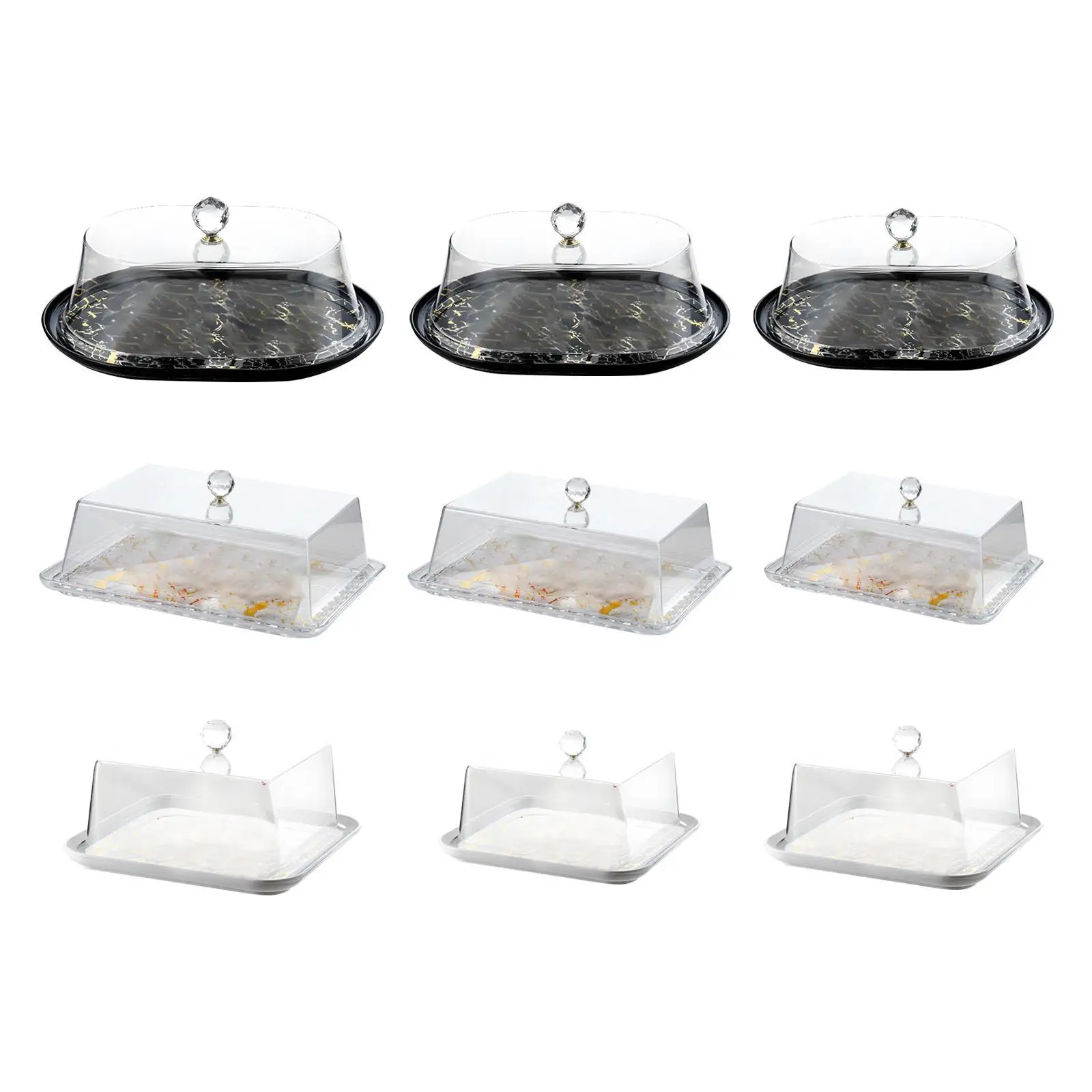 Dustproof Acrylic Cake Cover Dining Table Protector Clear Decorative Cake Tray Bread Cover Cake Holder for Muffins Cake