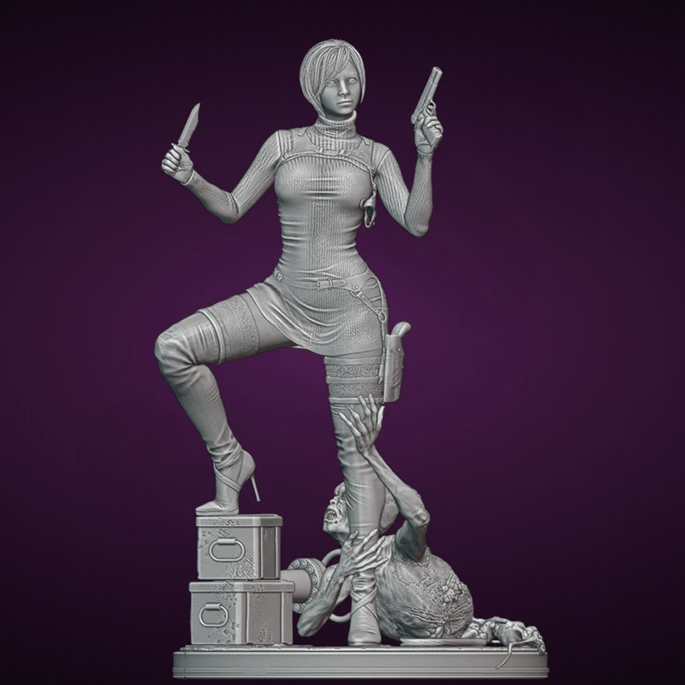 1:24 영웅적인 전사 섹시한 여성 3D 프린트 레진 토이 키트 GK 미도색 피규어 FUTA DIY 조립되지 않은 조각상 모델 장난감