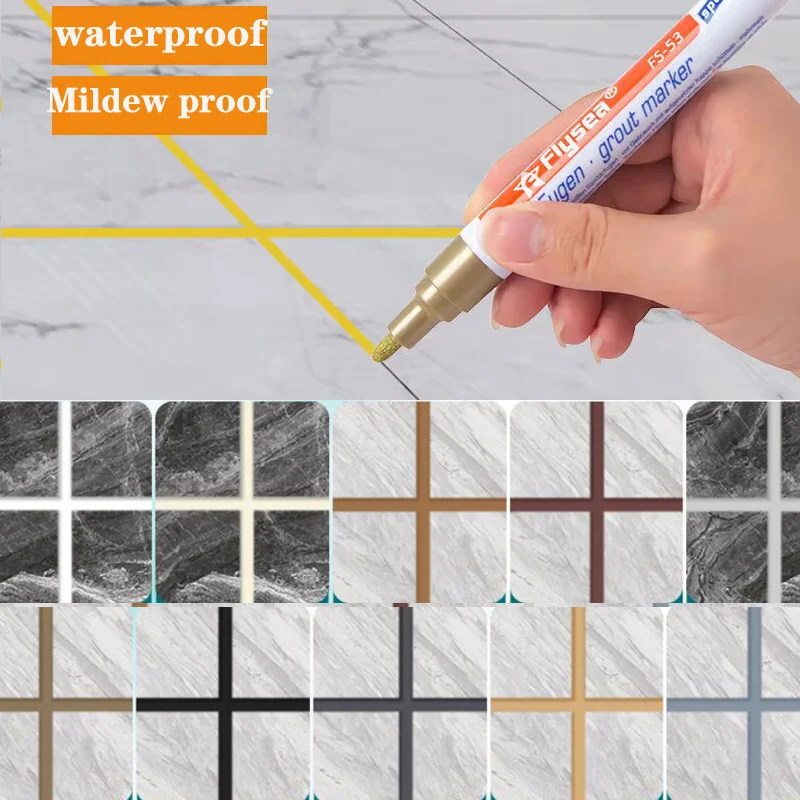 Grout Pen Beautiful Seam Ceramic Tile Waterproof Antifungal Caulking Pen Gap Repair Floor Wall Tile Corner Toilet Edge Sealing