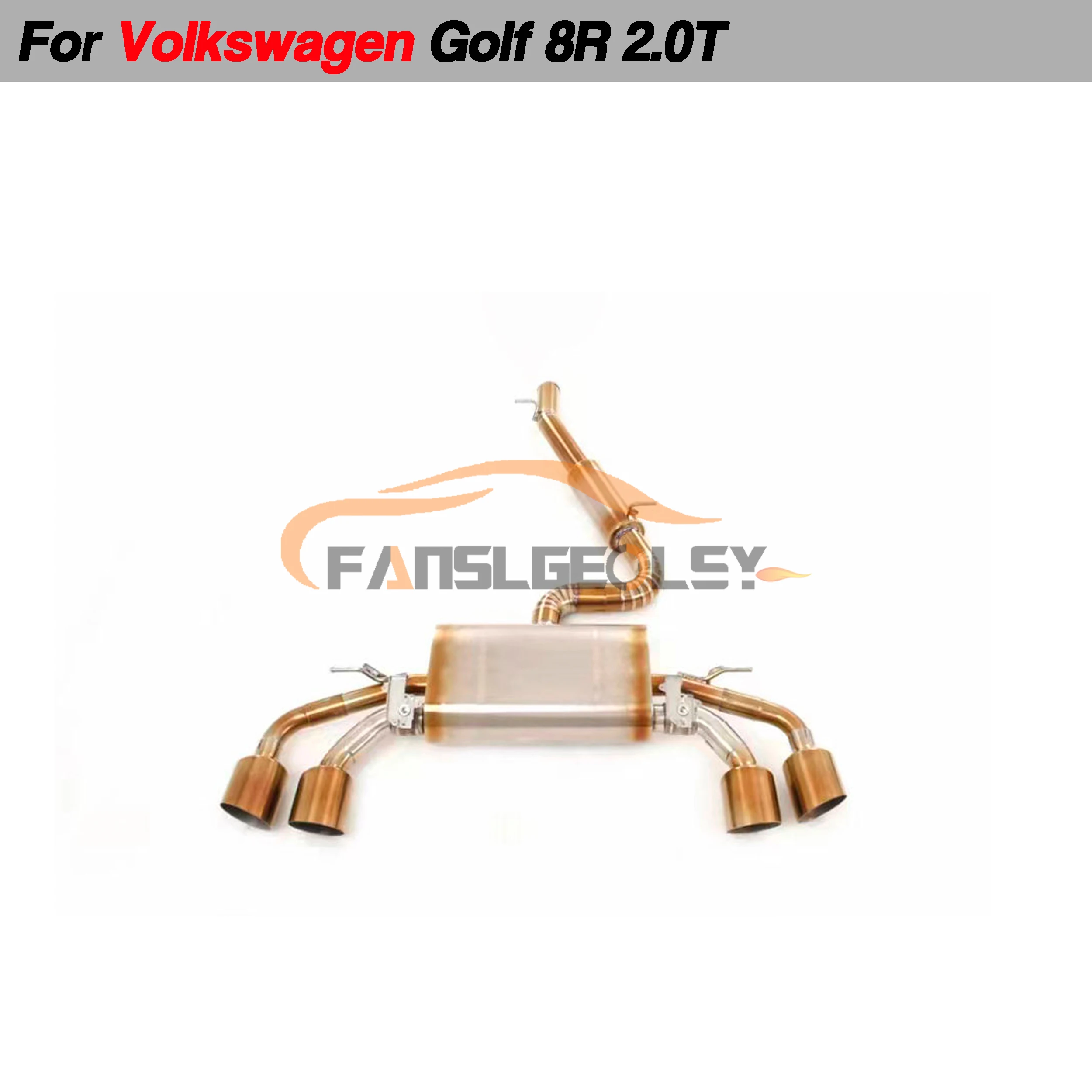 For VW Golf 8R 2.0T Titanium Alloy Catback Performance Exhaust System Valve With Muffler Pipes Tuning exhaust assembly