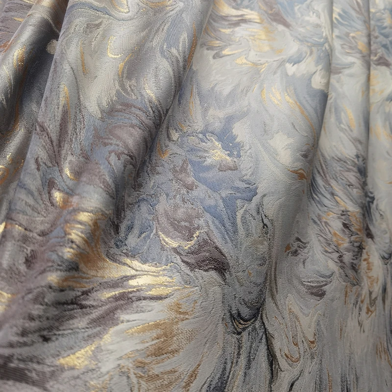

Gold Wire Jacquard High-precision Luxury Chinese Style Sofa Cushion Clothing Fabric Shading Finished Curtain Door Screen Shutter