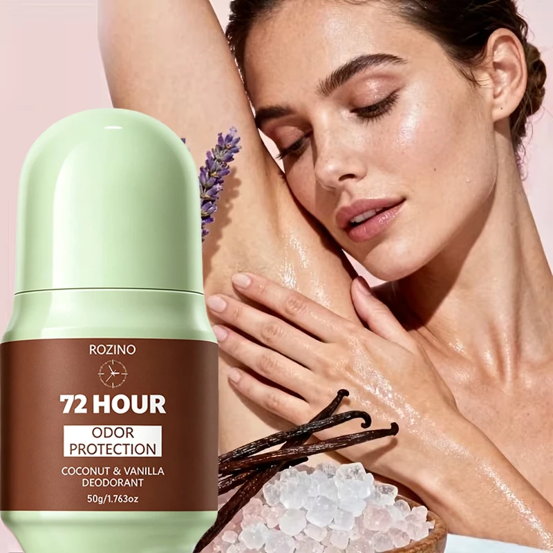 1Pcs/2Pcs/3Pcs Coconut Vanilla 72-Hour Long-Lasting Deodorant Stick, Can Deodorize the Whole Body, Effectively Solves the Embarrassing Problem of Underarm Sweat, Hypoallergenic, Suitable for All Skin Types, Eliminates Odor and Stickiness, Suitable for Underarms, Hands, Feet, and Body, Highly Effective in Removing Odor, Can Be Applied at Any Time, Unisex