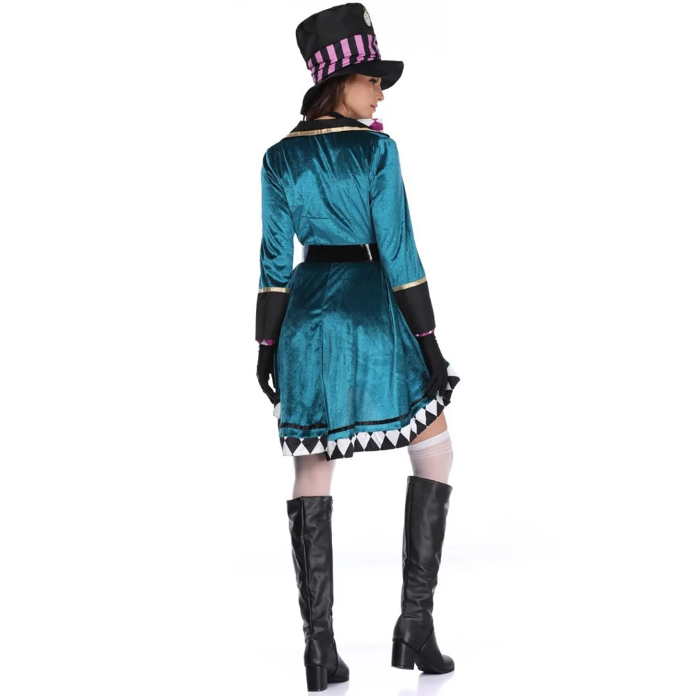 Halloween Alice Wizard Costume Women Magical Circus Stage Dress