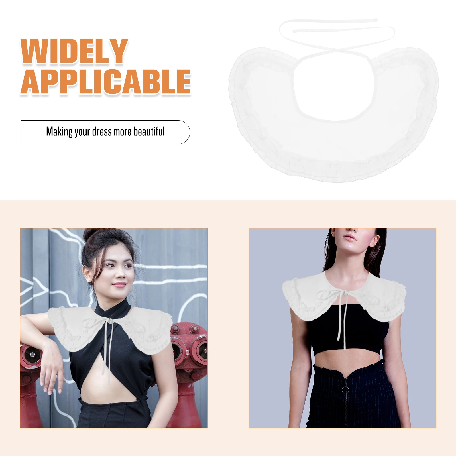 1 قطعة ورقة تكدرت طوق الزخرفية انفصال المخفية شيك ملحق لفساتين البلوزات تي شيرت النساء الملابس