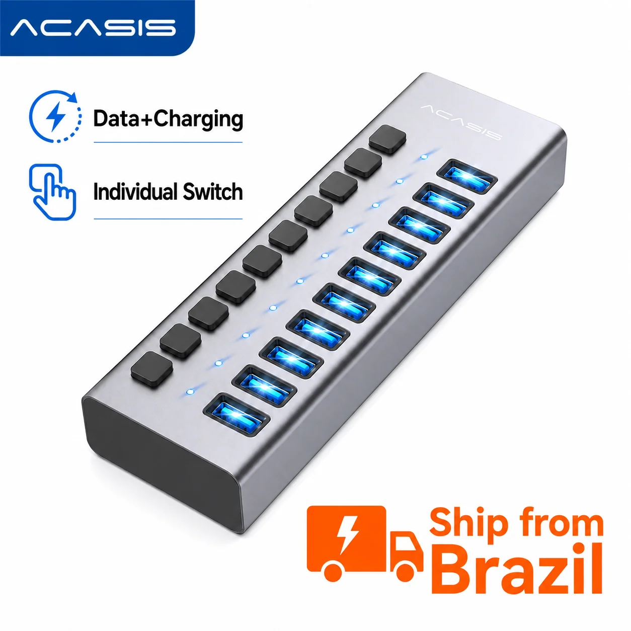 acasis-10-ports-usb-31-hub-usb-expansion-adapter-for-printer-mouse-keyboard-usb-disk-12v-4a-individual-switch-for-group-control