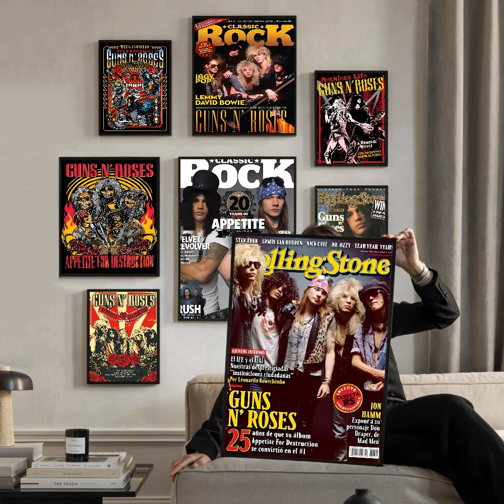 Guns N Roses Rock Band  Self-adhesive Art Poster Whitepaper Prints Posters Artwork Home Decor