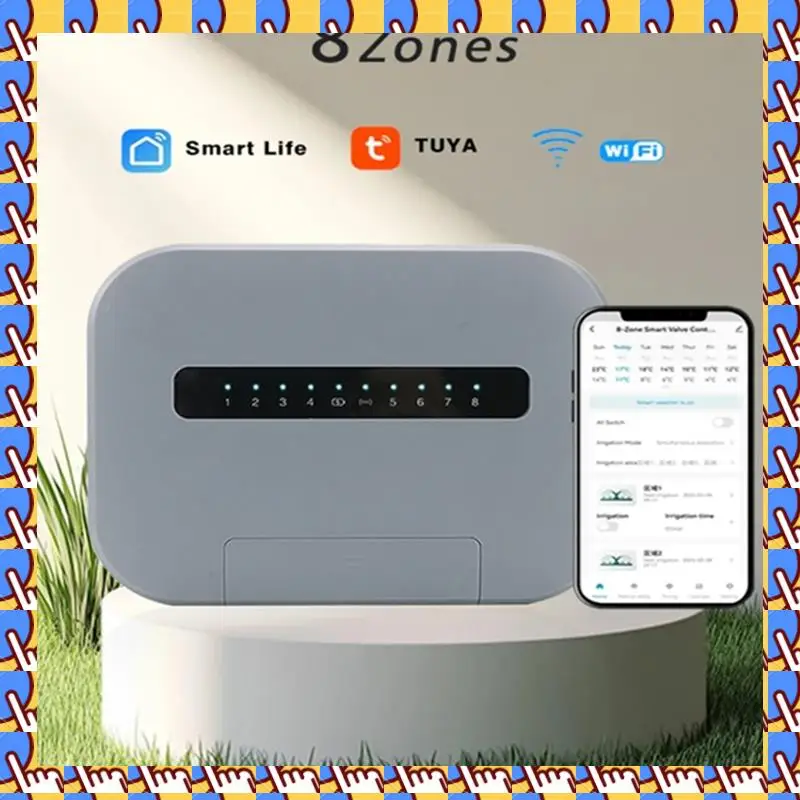 

A79I Tuya Wi-Fi Крытый умный спринклерный контроллер Крытый интеллектуальный спринклерный контроллер Система орошения Пульт дистанционного управления 6-зонный ЕС Pl