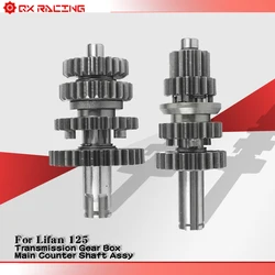 125cc Transmission Gear Box Main Counter Shaft Assy For Lifan 125 1P52FMI Horizontal Engine Kayo BSE Dirt Pit Bike Parts