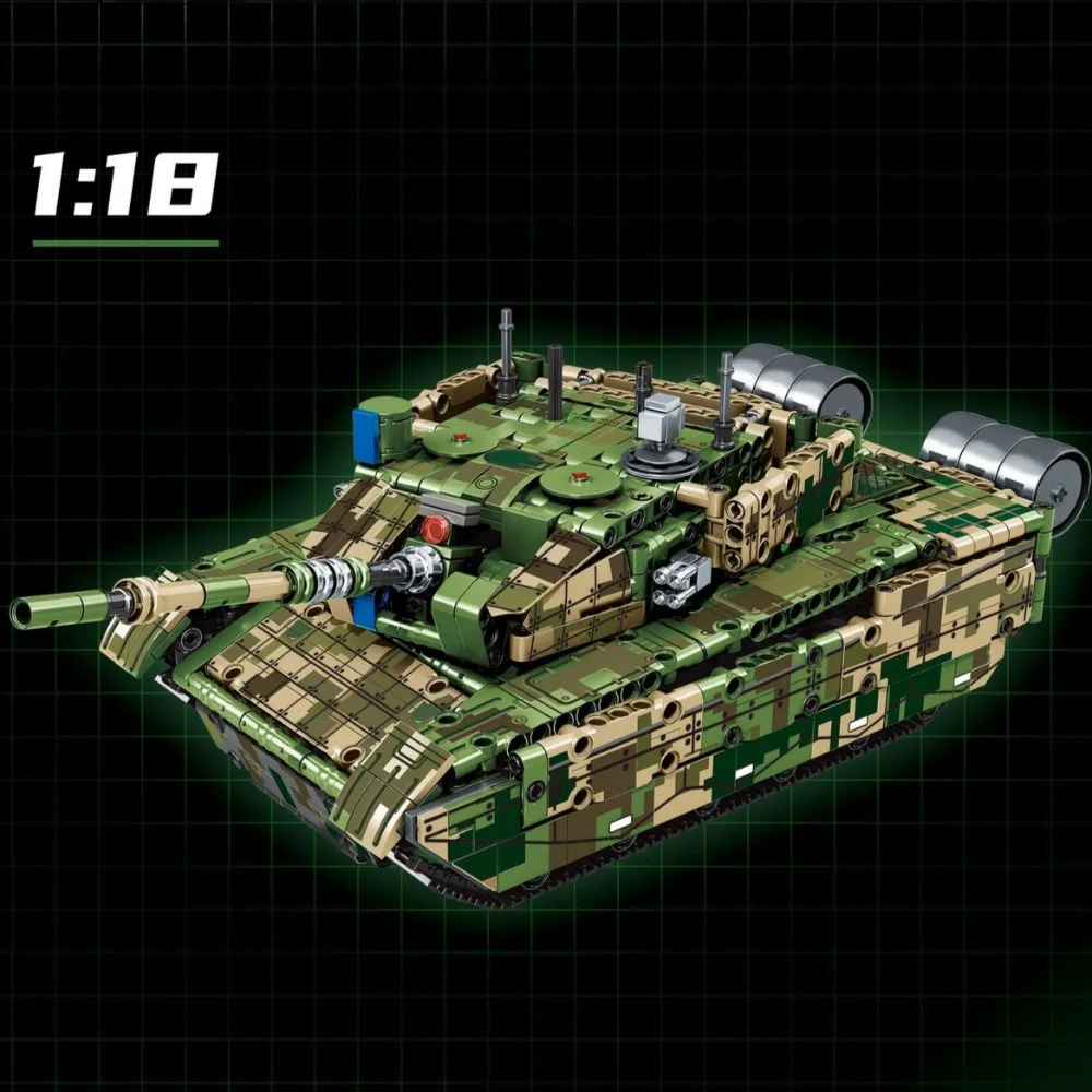 Militaire WW2 MOC 99A Leger Gevechtstank Bouwstenen Met Afstandsbediening Tank Wapen Bakstenen Educatief Speelgoed Voor Kinderen