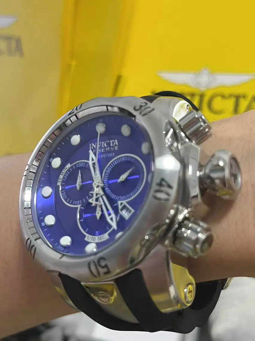 Invic * Invi ** Keta European and American Stainless Steel Large Dial Thick and Luminous Quartz Chronograph Fashion Men's Watch
