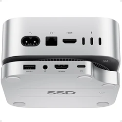 PULWTOP Mac Mini M4 Hub Stand with M.2 SSD Enclosure, with HDMI 4K 60Hz, USB C Hub Accesorios for Mac Mini 2024 M4 Pro