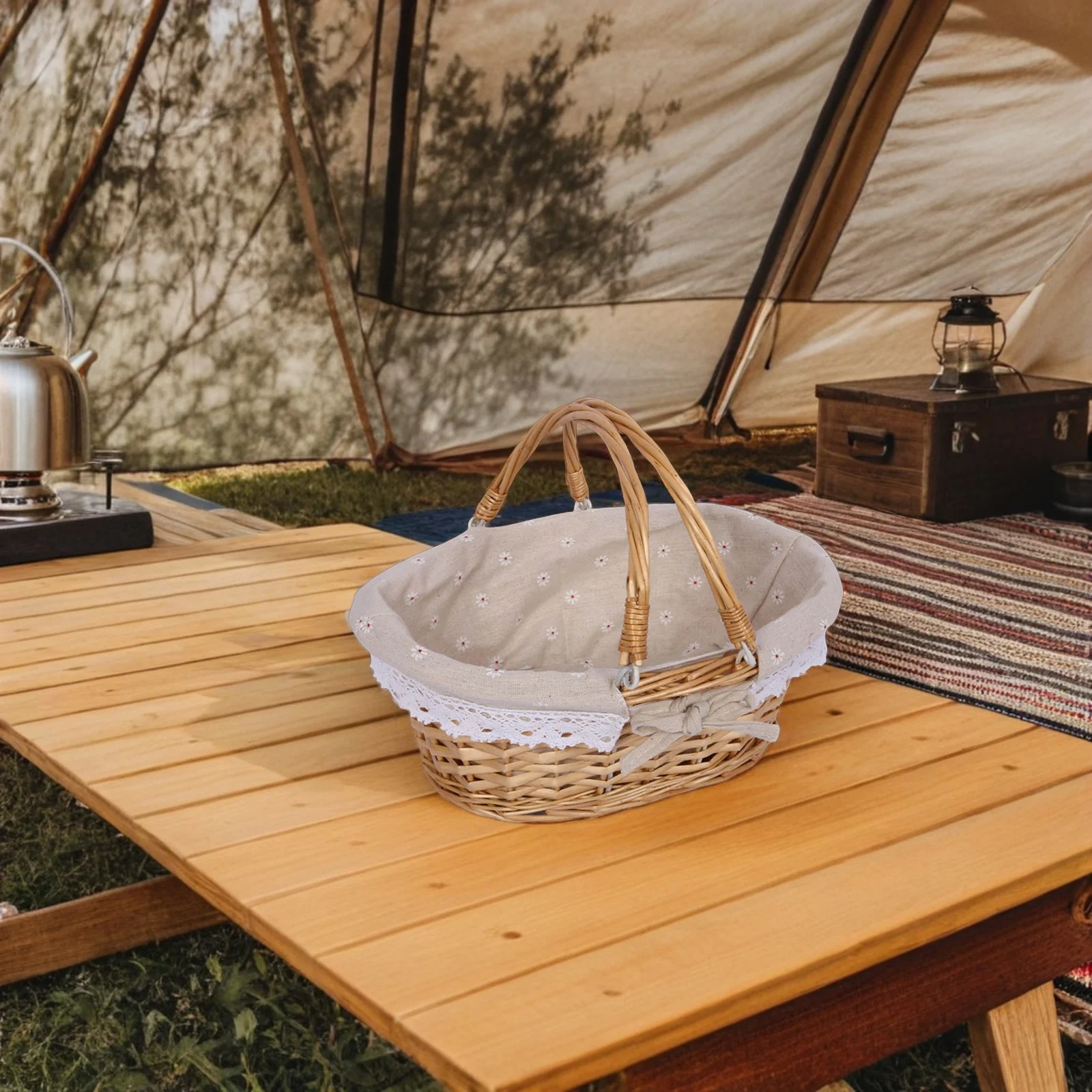 

Handwoven Willow Flower Basket Wedding Ceremony Rustic Style Floral Display Storage Organizer Natural Texture Home Decoration