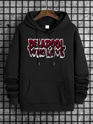 100% polyester Deadpool, who love printed fashionable casual men's hoodie