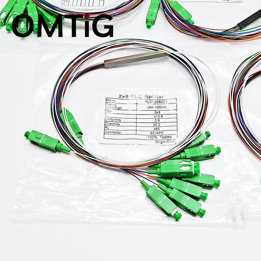 Imagem -05 - Omtung-divisor da Fibra Ótica Único Modo sc Apc Plc 2x4 2x8 2x16 Ftth G657a1 Lszh 1m 10 Pcs