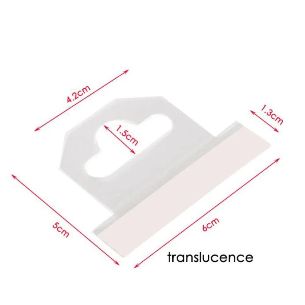 Bulk Hang Tabs With Euro Hole Adhesive, Black Clear Hanging Tab Merchandise Package Box Bag PVC Hangers Peghook Plastic Display
