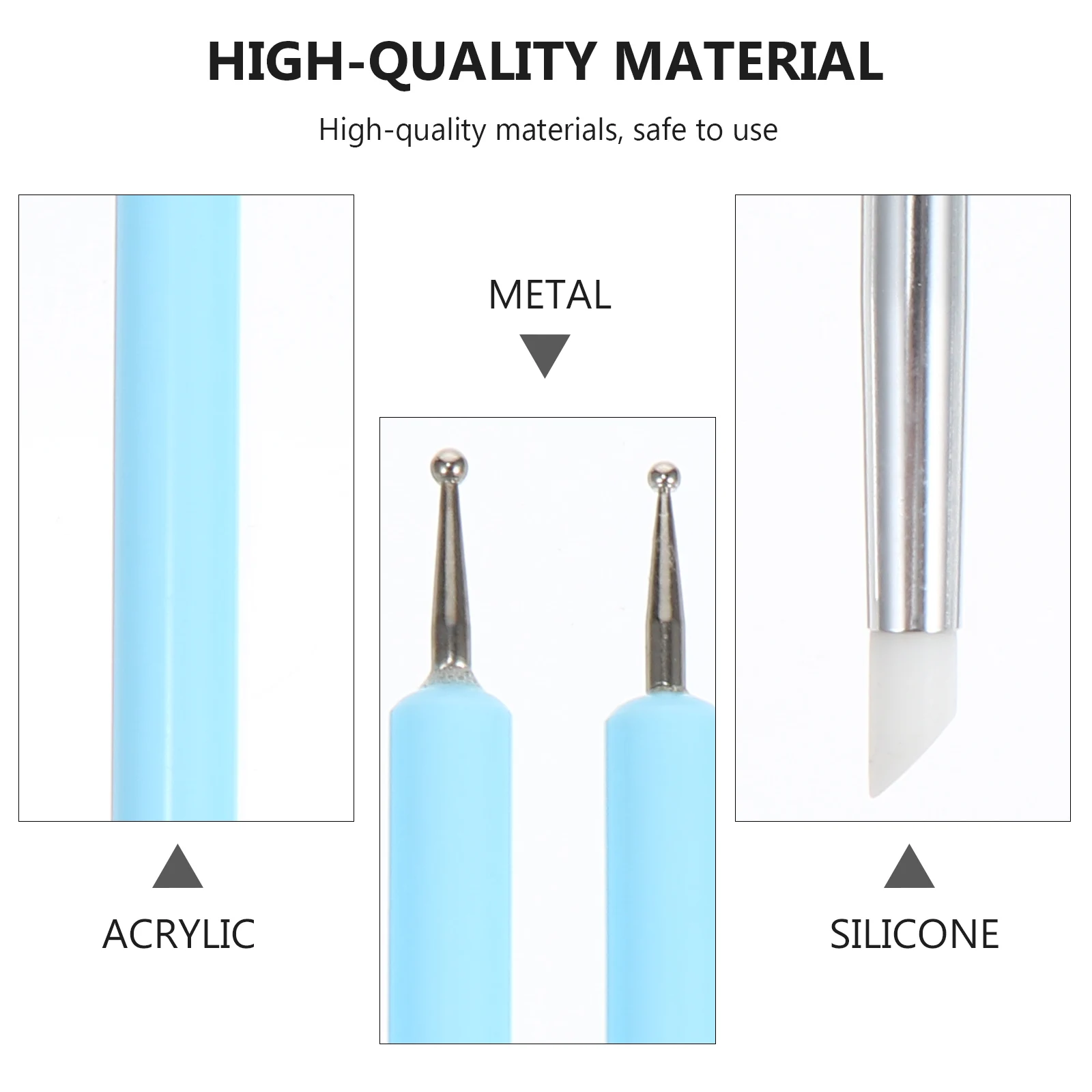 

5 Pcs Double Head Silicone Dot Needle Pen Nail Art Brushes Tools Gel Dots Suitable Natural False Nails Salons Home Use DIY Gifts