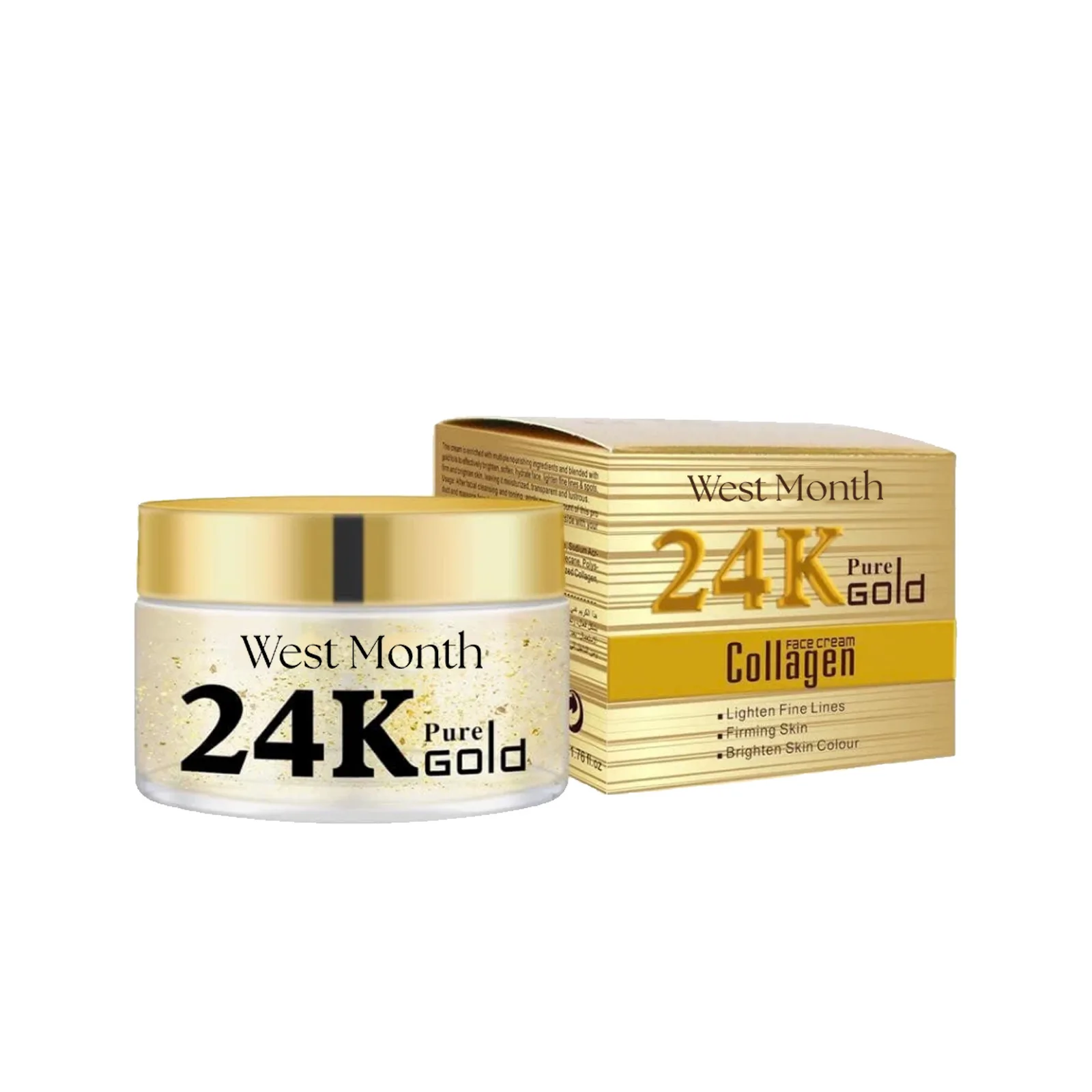 24k Gold Collagen Cream Wrinkle Removal Fade Fine Lines Firming Reduce Puffiness Oil Control Nourish Whitening Anti Aging Cream