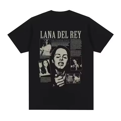 Singer Lana Del Rey Print T Shirt Women Fashion Hip Hop Tshirts Summer Men's and Women's Loose and Breathable T-shirt Top