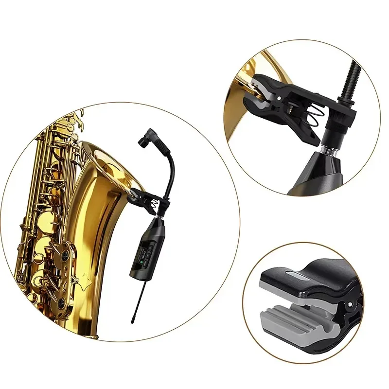 Hot Sale Echo Function Tr15 Clip on Tuba French Horn Trumpet Trumbone Wireless Microphone