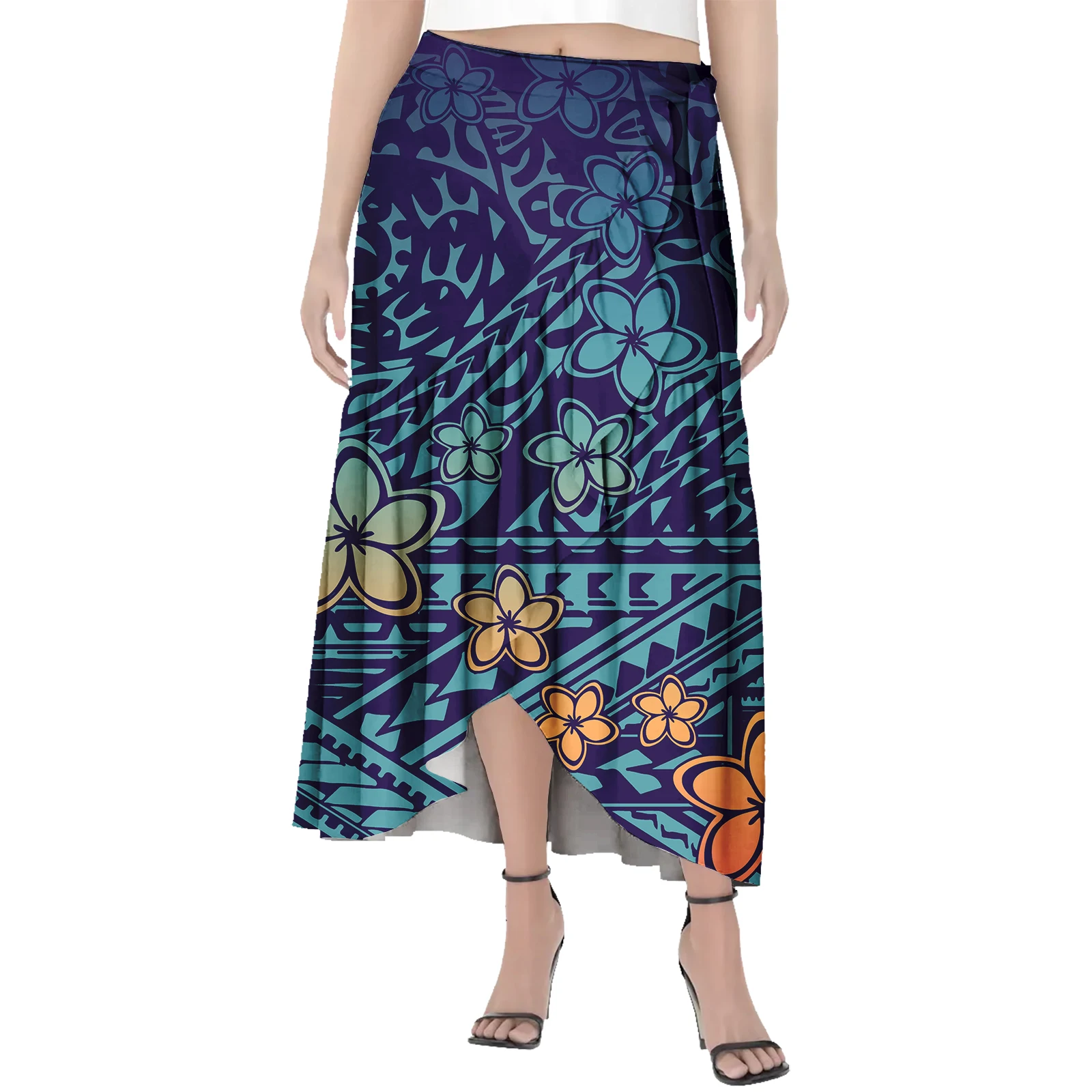 New Design Pacific Island Skirt Dress Women Floral Printed Maxi Skirts Polynesian Design Holiday Beach Summer Casual Skirts