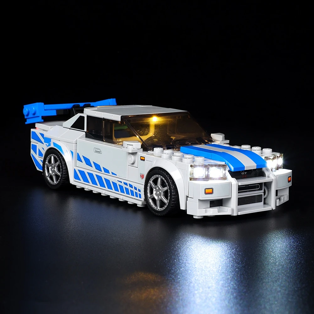 

No Bricks Led Light Kit For 2 Fast 2 Furious Nissan Skyline GT-R (R34) 76917