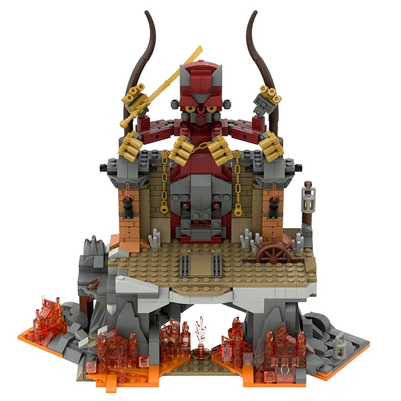 MOC Filme Caçadores da Arca Perdida 2 Modelo de Blocos de Construção, Castelo de Horror, Montagem de Tijolos Brinquedos, Presente Infantil Criativo