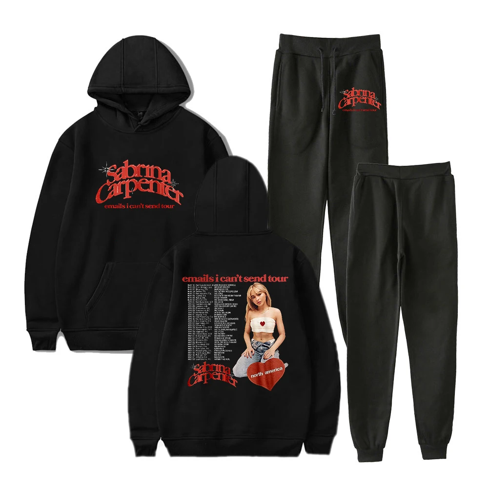 

Sabrina Carpenter Emails I Can't Send Tour Hoodie Jogger Pants Two Piece Set Sweatshirts+Sweatpants Men Women's Set