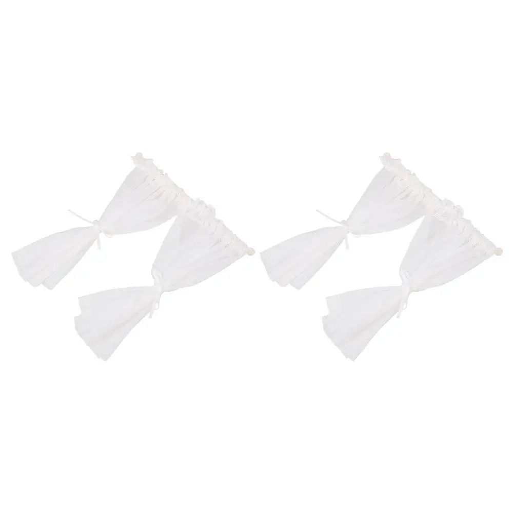

2Pcs Miniature Lace Curtain Set DIY Craft Accessories for Tiny House Decoration Scene Prop for Play