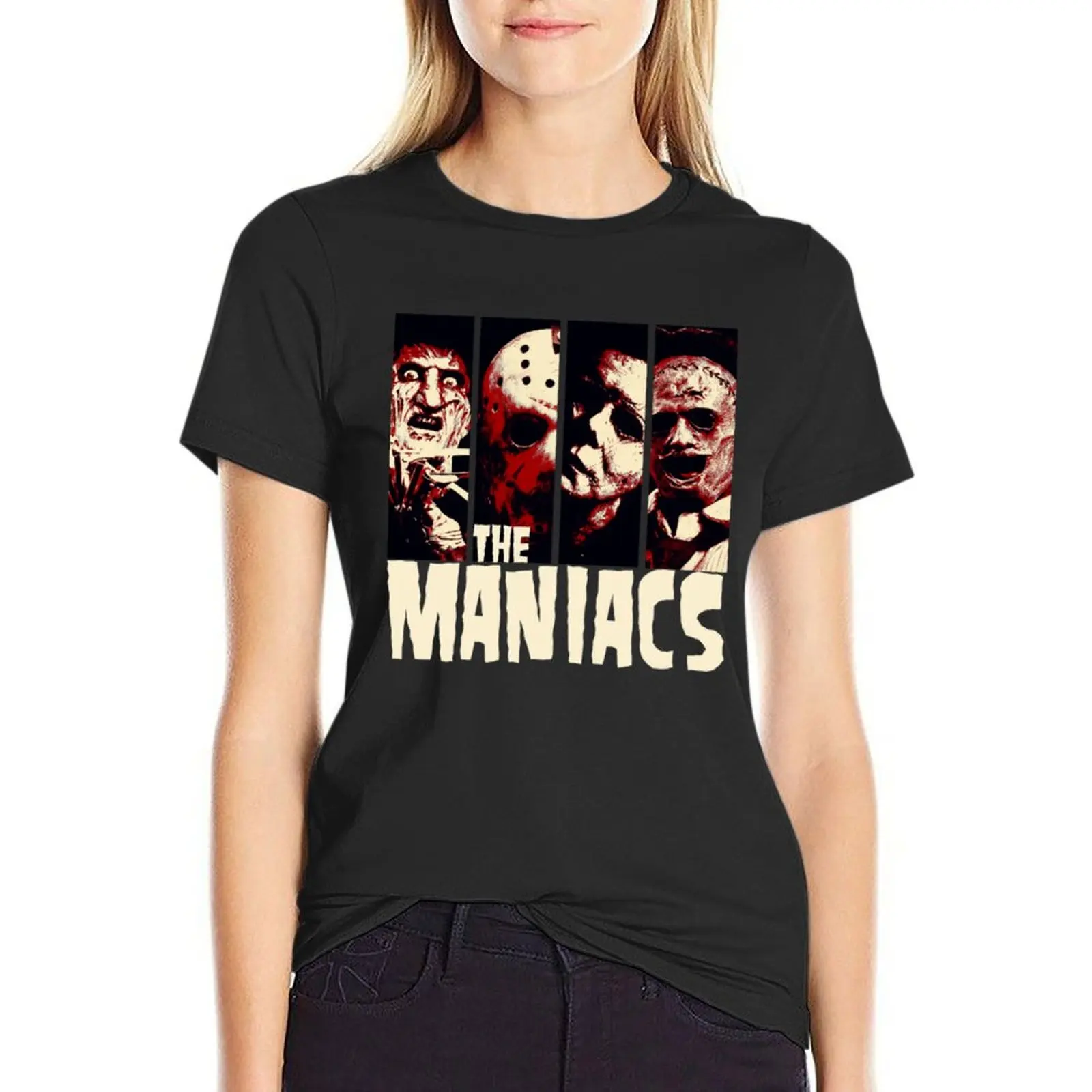 Horror Movies - The Maniacs T-shirt Short sleeve tee anime clothes summer top t shirts for Women graphic