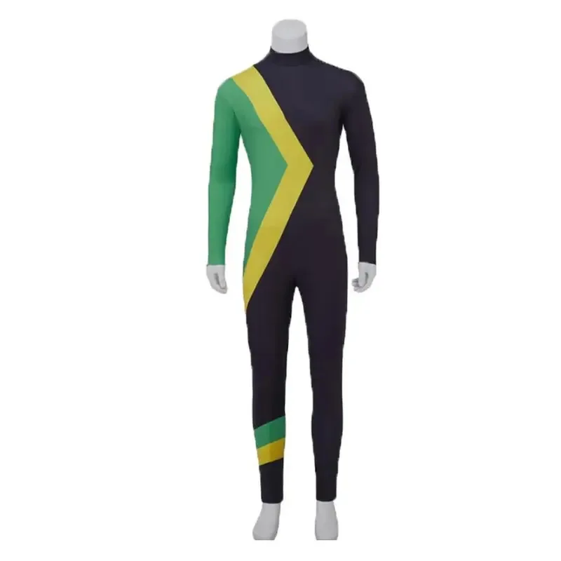Cooles Runnings Cosplay Kostüm Jamaika Bobsleigh Outfit Herren Overall Body Halloween Party Weihnachten Karneval Dress Up