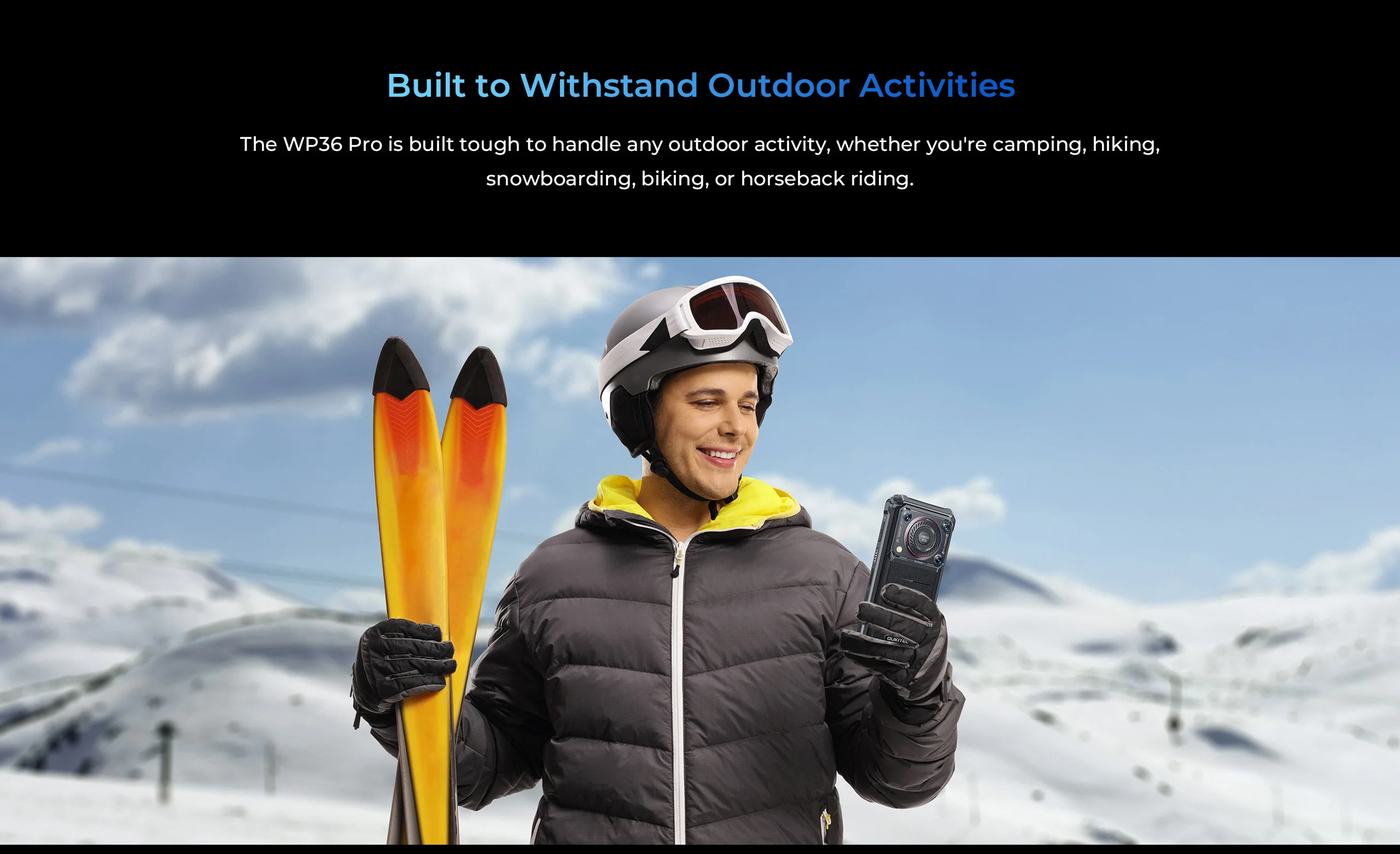 Oukitel WP36 Pro Rugged Smartphone 6.52' HD 60Hz 10600 MAh 6GB+256GB Mobile Phone Android 14 13MP+5MP NFC Cell Phone
