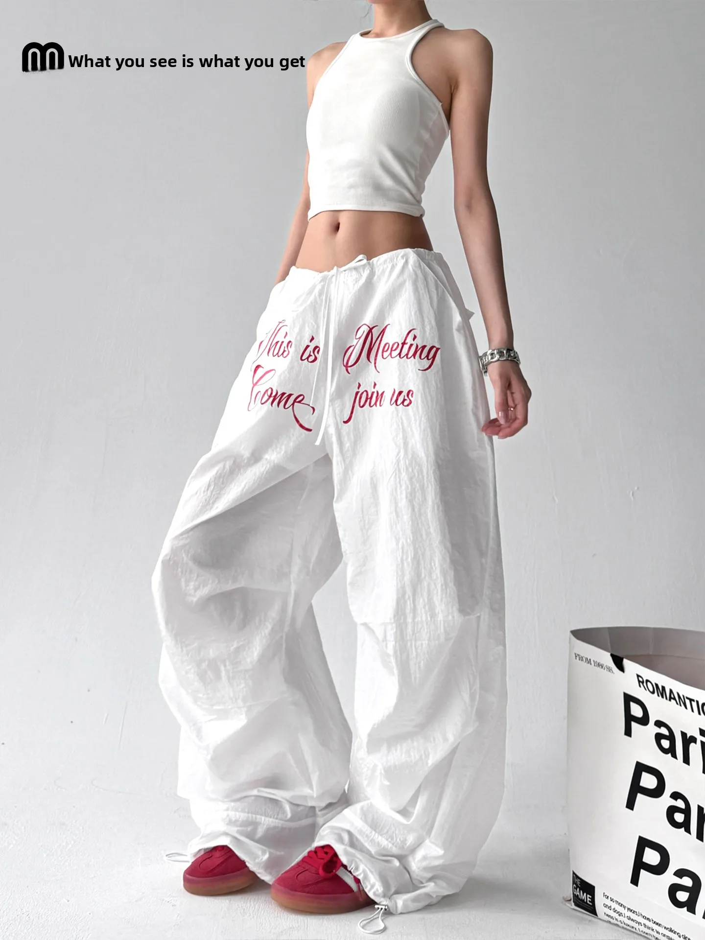 2025 Pantaloni casual larghi da donna nuovi Pantaloni sottili a gamba larga lunghi fino al pavimento Faionable Versatile Fibra di poliestere a vita alta