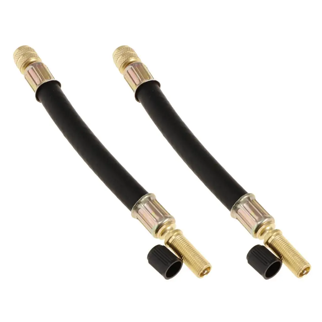 Braided Stainless Steel Tyre Valve Extension Adapter Durable Rubber Hose 140mm for Truck RV Camper Trailer Easy Pump Access